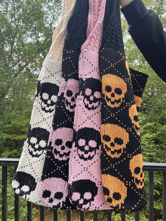 Tote Bag - Knit Sweater - Halloween Skull - PREORDER 8/18-8/21
