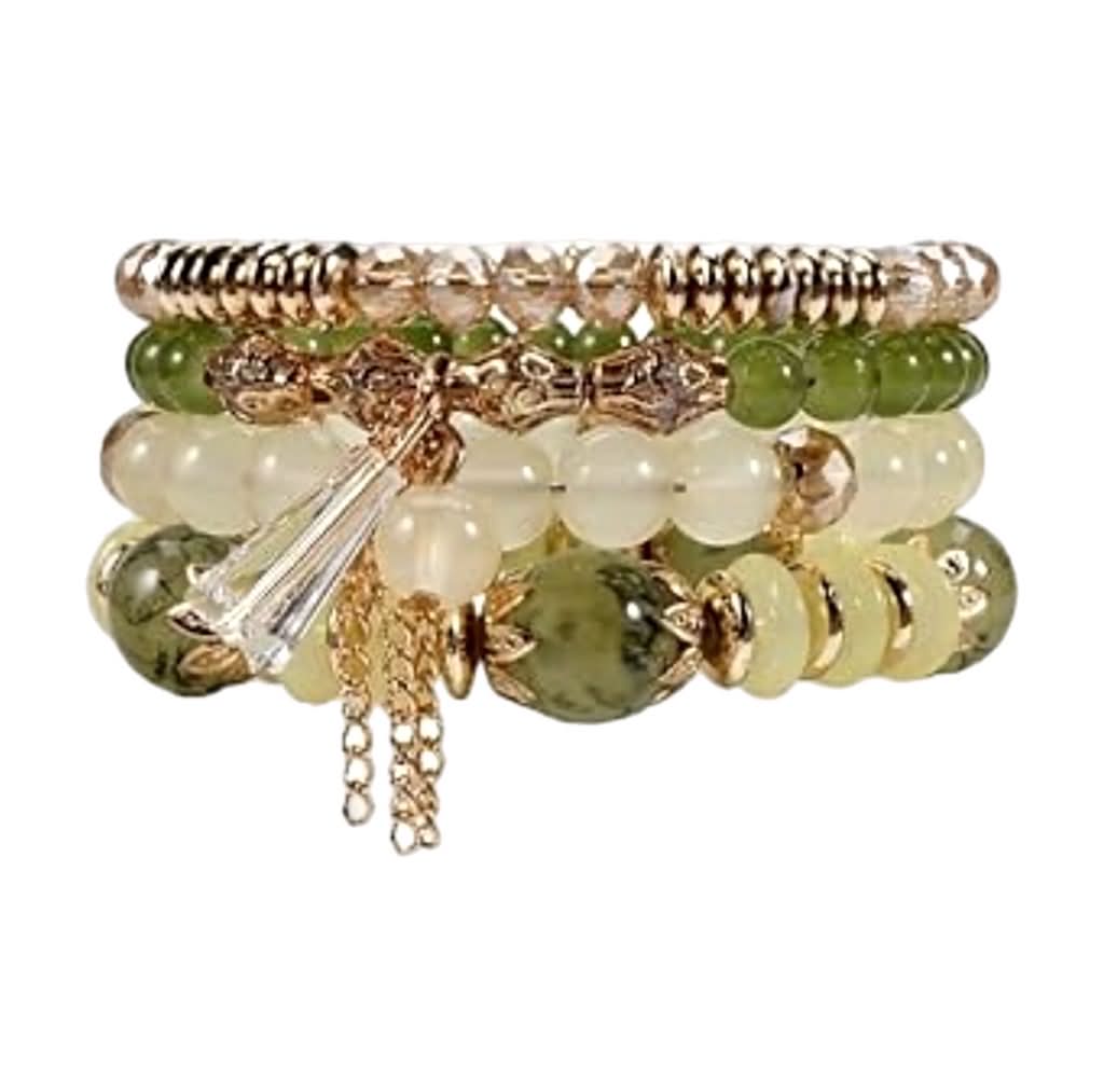 Boho 024 Multi-layer Crystal Drop Beaded Bracelet MN