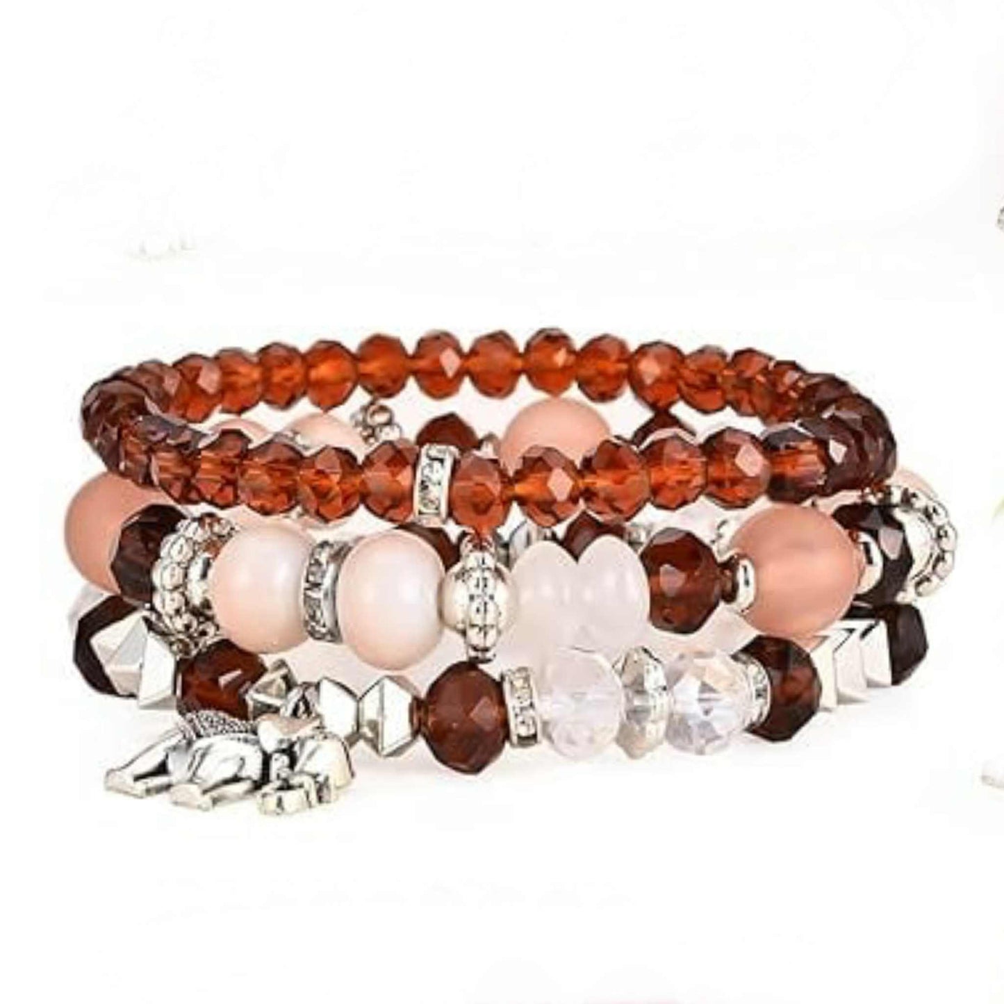 Boho 125 Silver Elephant Multi-layer Beaded Bracelet MN