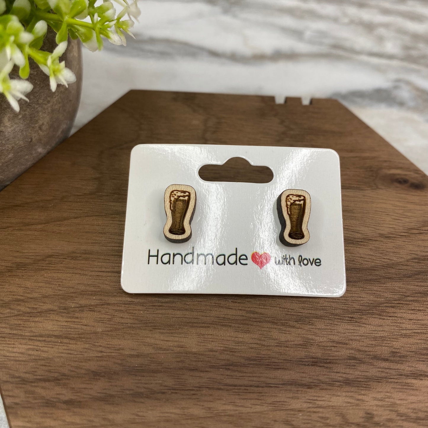 Wooden Stud Earrings - St. Patrick’s Day - Mug #2