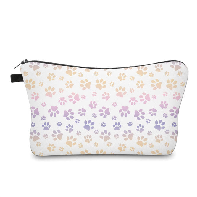 Pouch - Paw Dog Cat Paw Pink Purple on White
