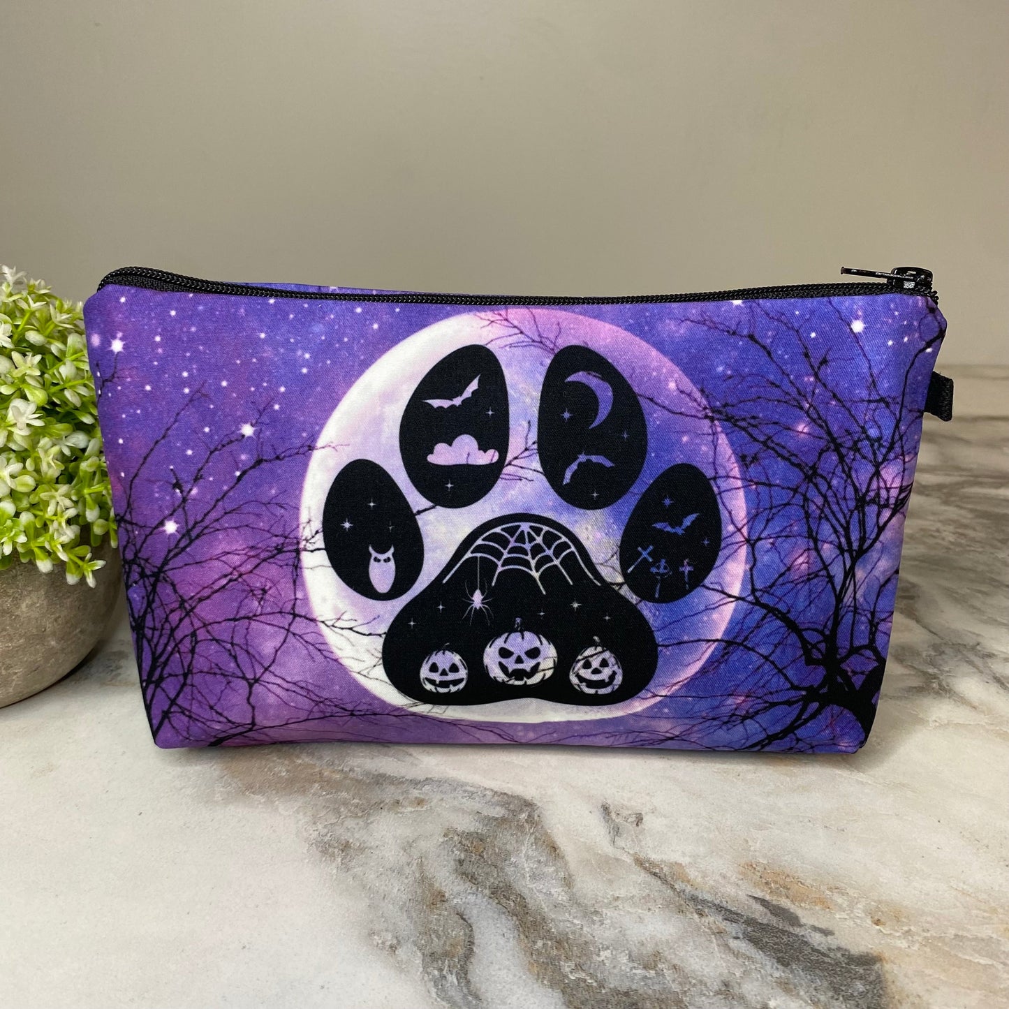 Pouch - Halloween - Paw Print Spooky Woods
