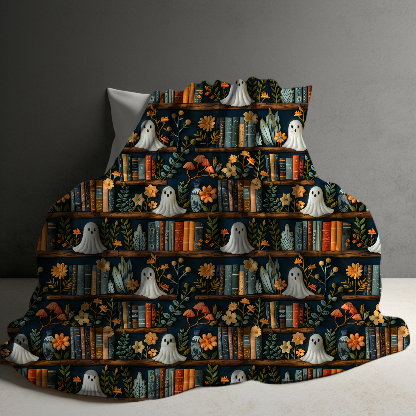 Blanket - Halloween - Ghost Bookshelf - PREORDER 7/29-8/1