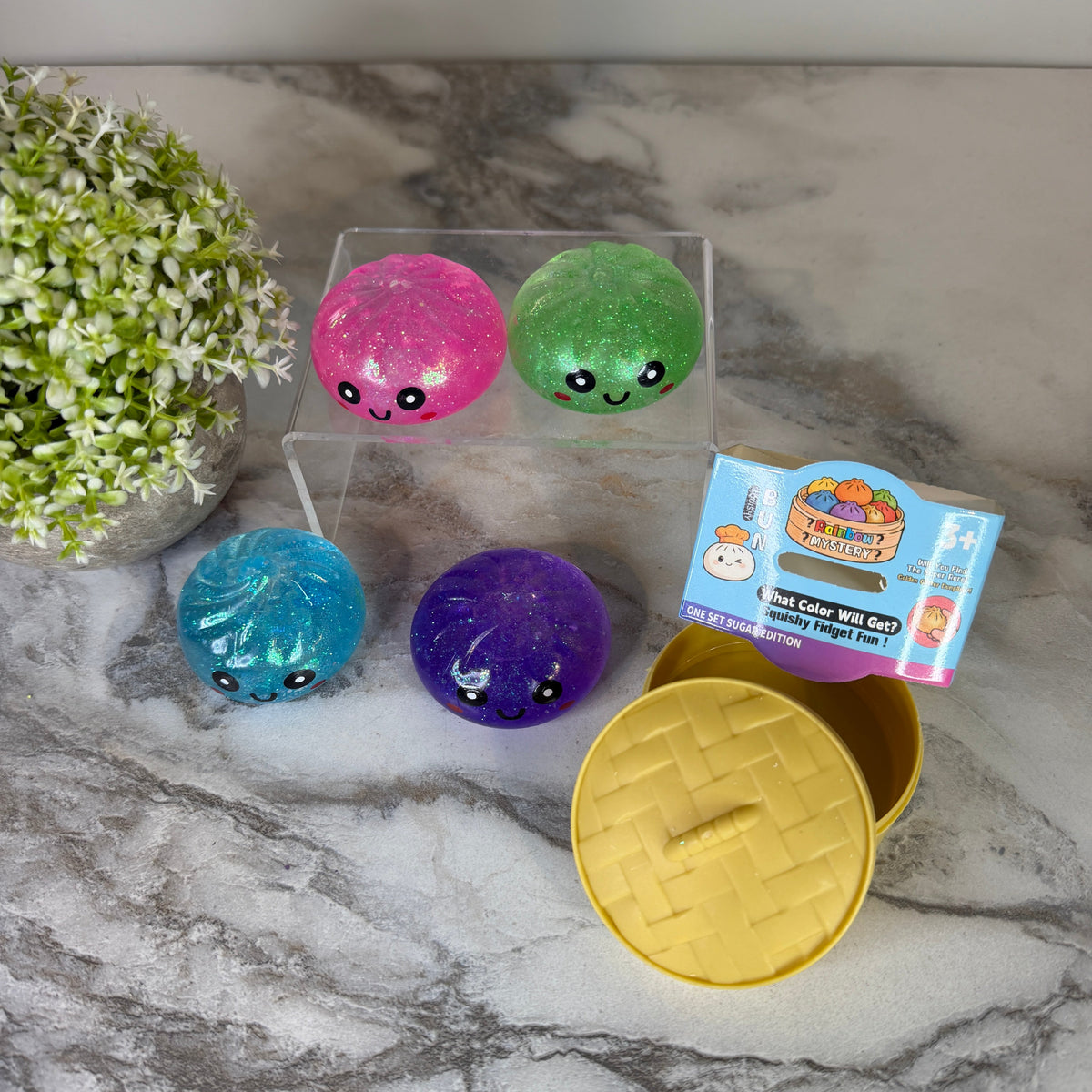 Squishy Toy - Mini Dumpling, Slow Gel Glitter