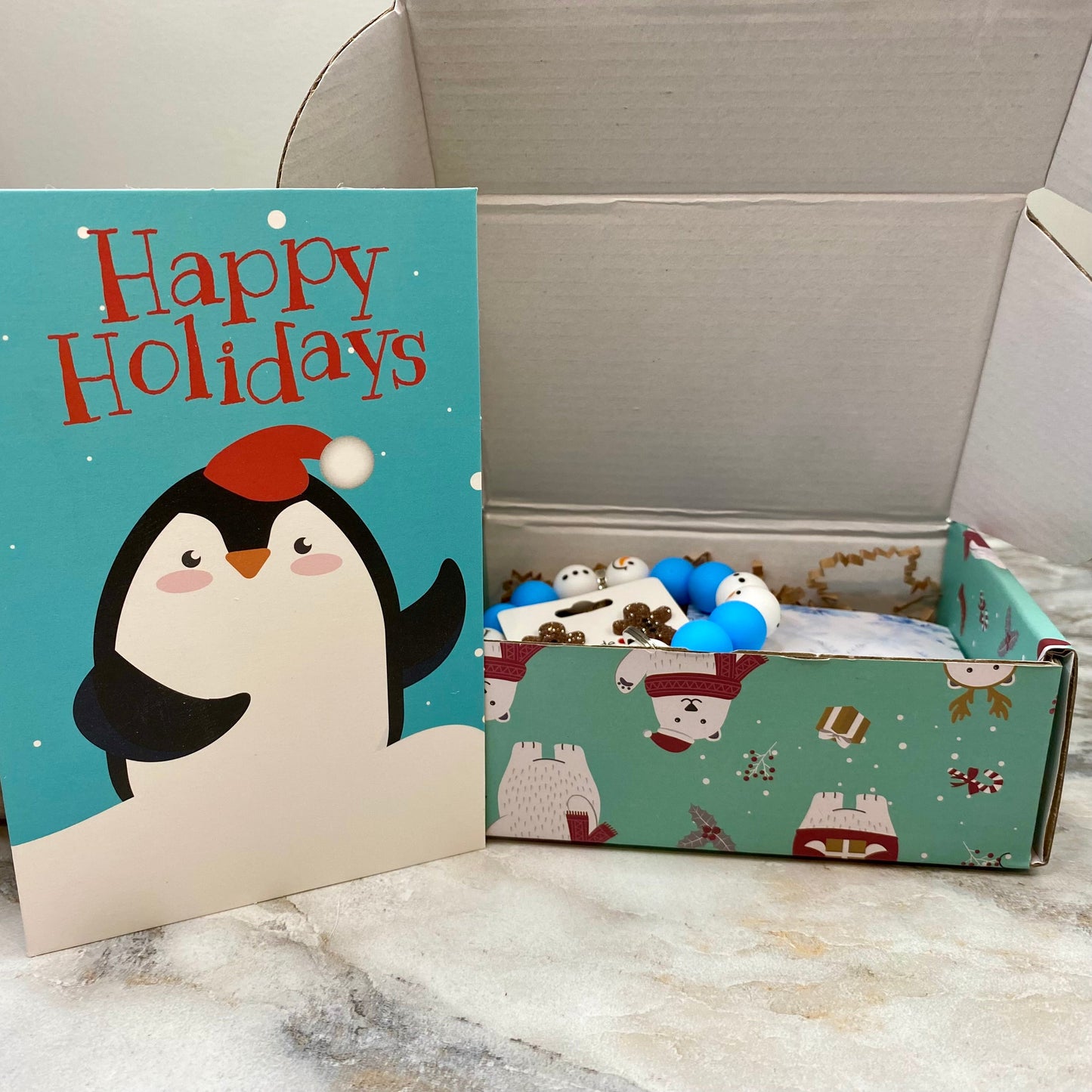 Christmas Gift Box with Crinkle Paper - Small MNC