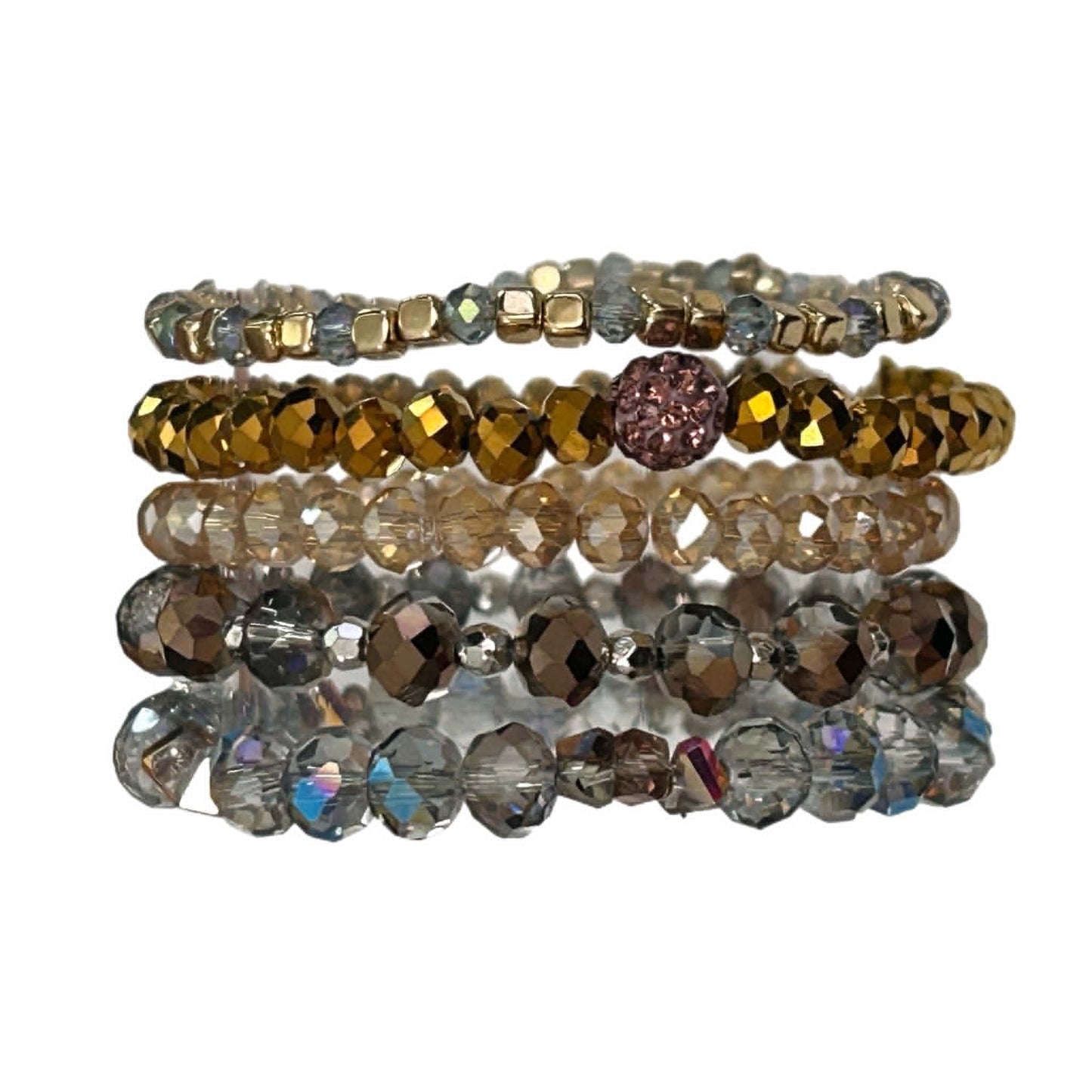 Boho 111 Multi-layer Crystal Multicolor Glass Beaded Bracelet MN