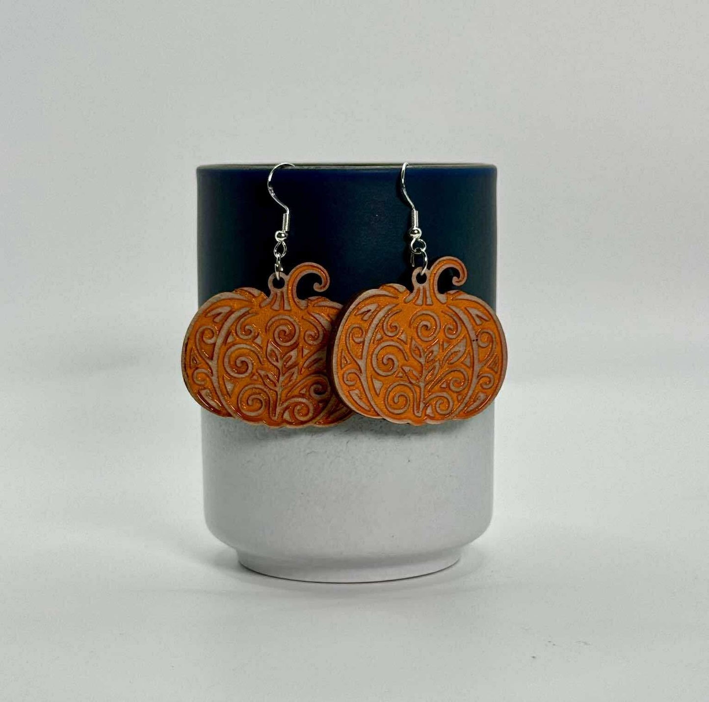 Dangle Earrings - Halloween Fall - Pumpkin Swirl - PREORDER Ends 10/2