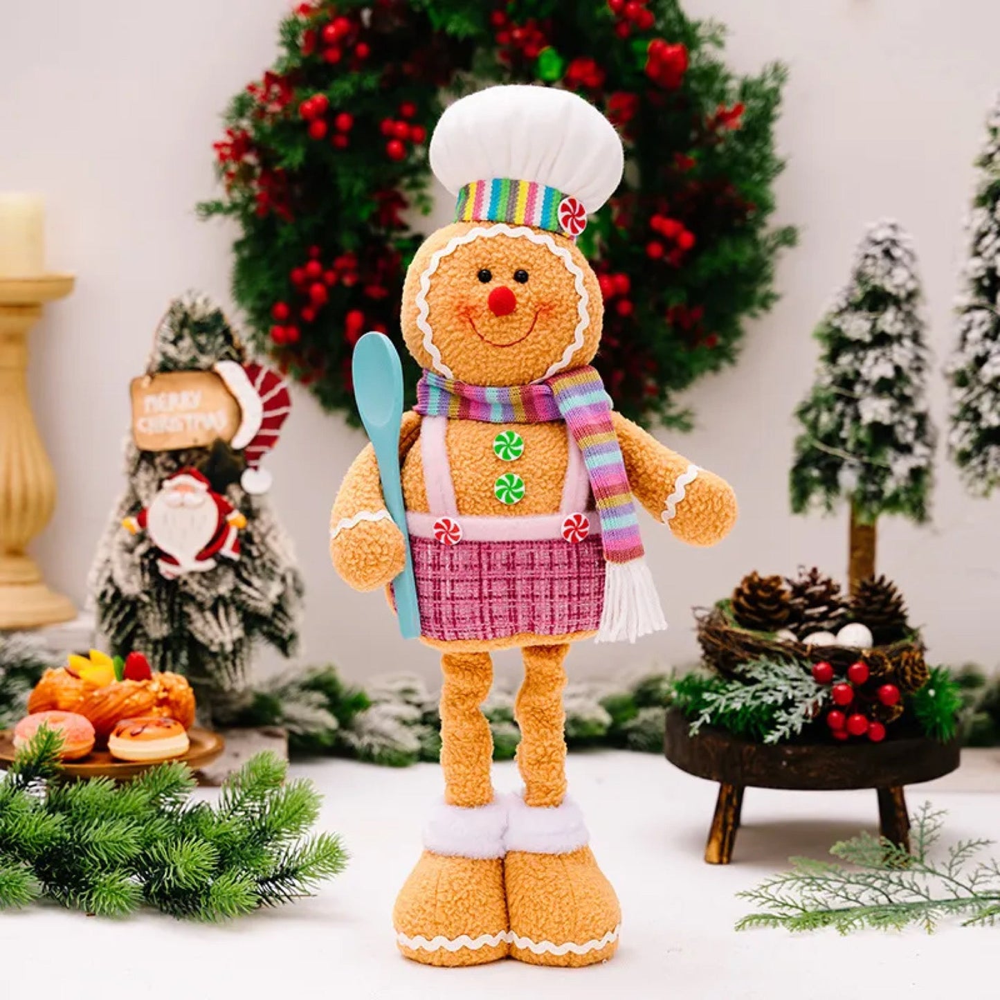 Telescopic Standing Christmas Decor - Gingerbread MNC