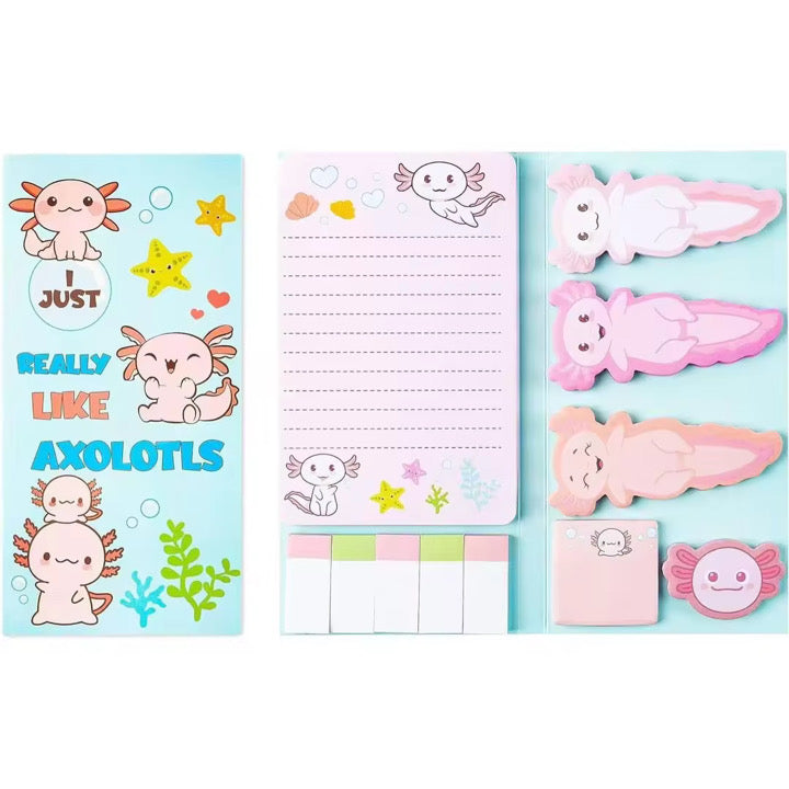 Sticky Note Booklet Set - Axolotl - PREORDER 6/21-6/24