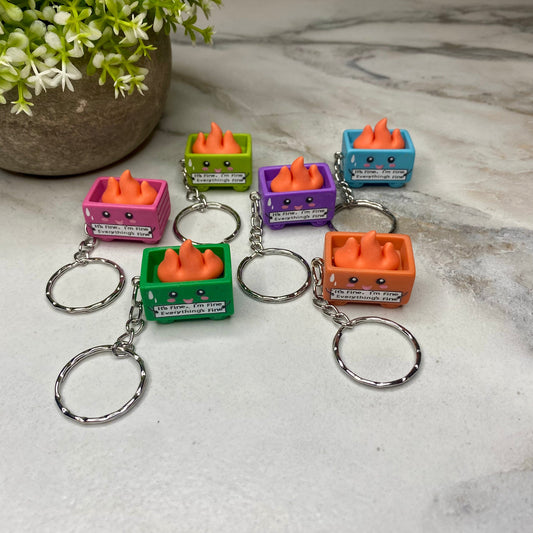 Keychain Figurine - Green Dumpster Fire