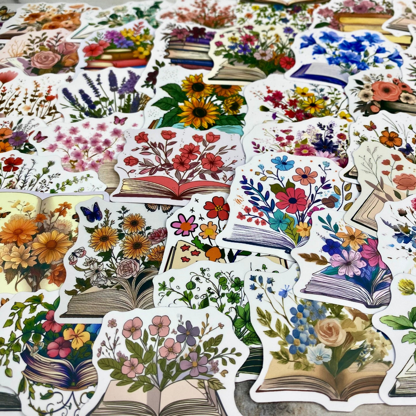 Stickers - Books & Flowers