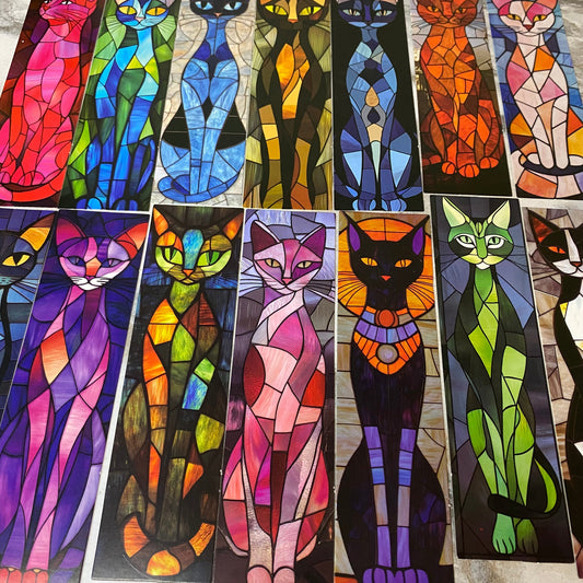 Bookmark - Cats Stained Glass Mix
