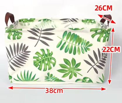 Pop Up Canvas Basket - Monstera Leaves