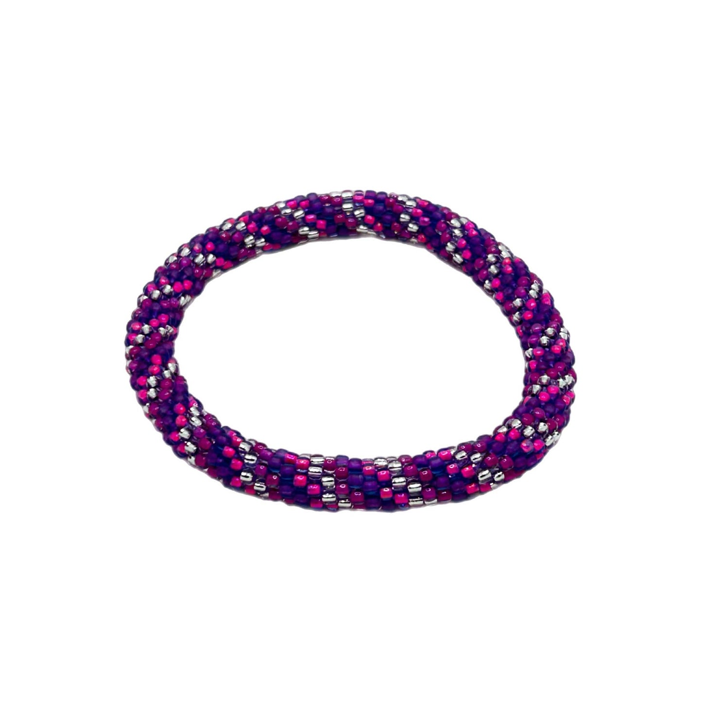 Glass Beads 48 Raspberry Radiance Bracelet 7 inch MN