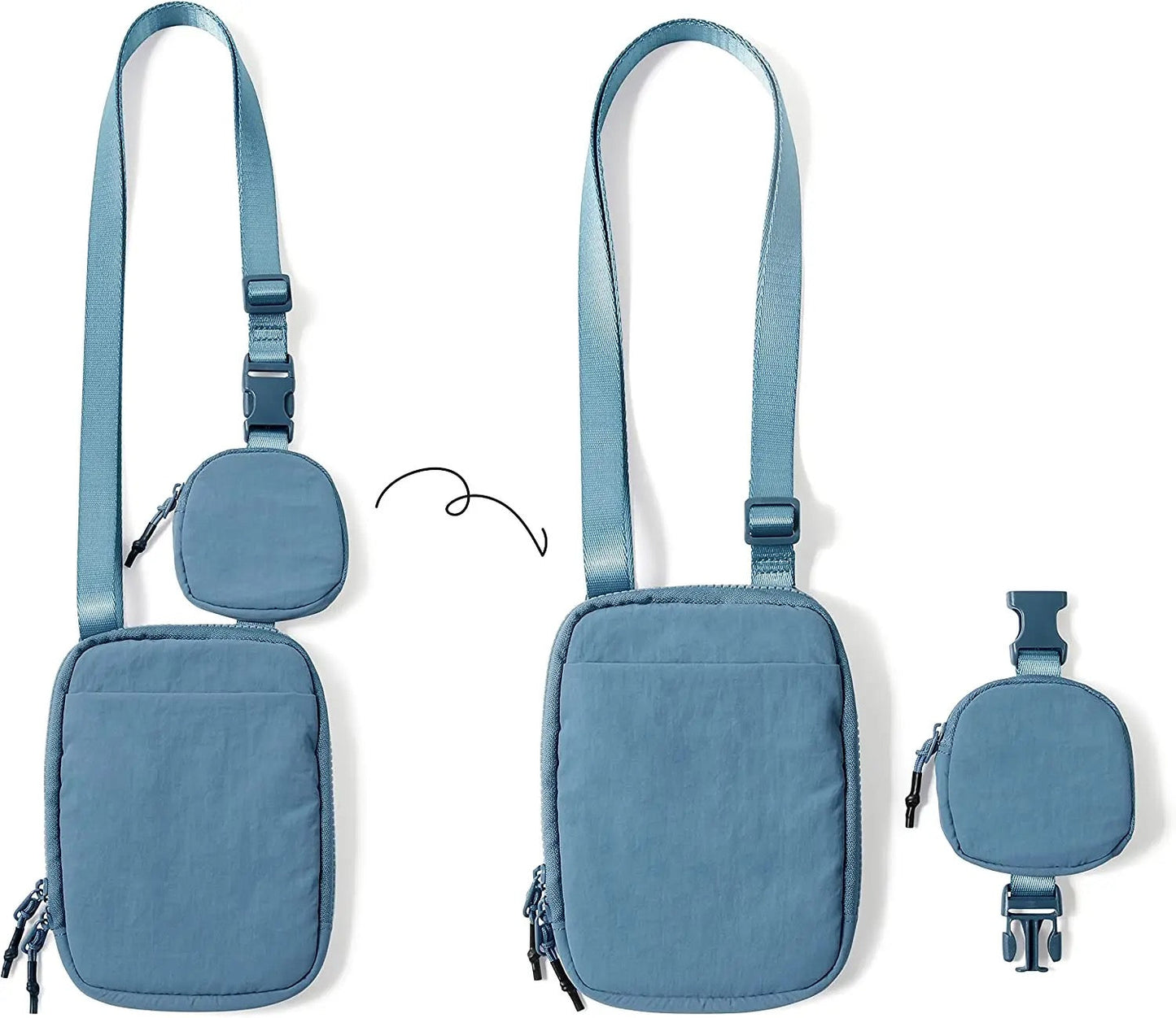 Nylon Crossbody & Belt Bag Blue MNC