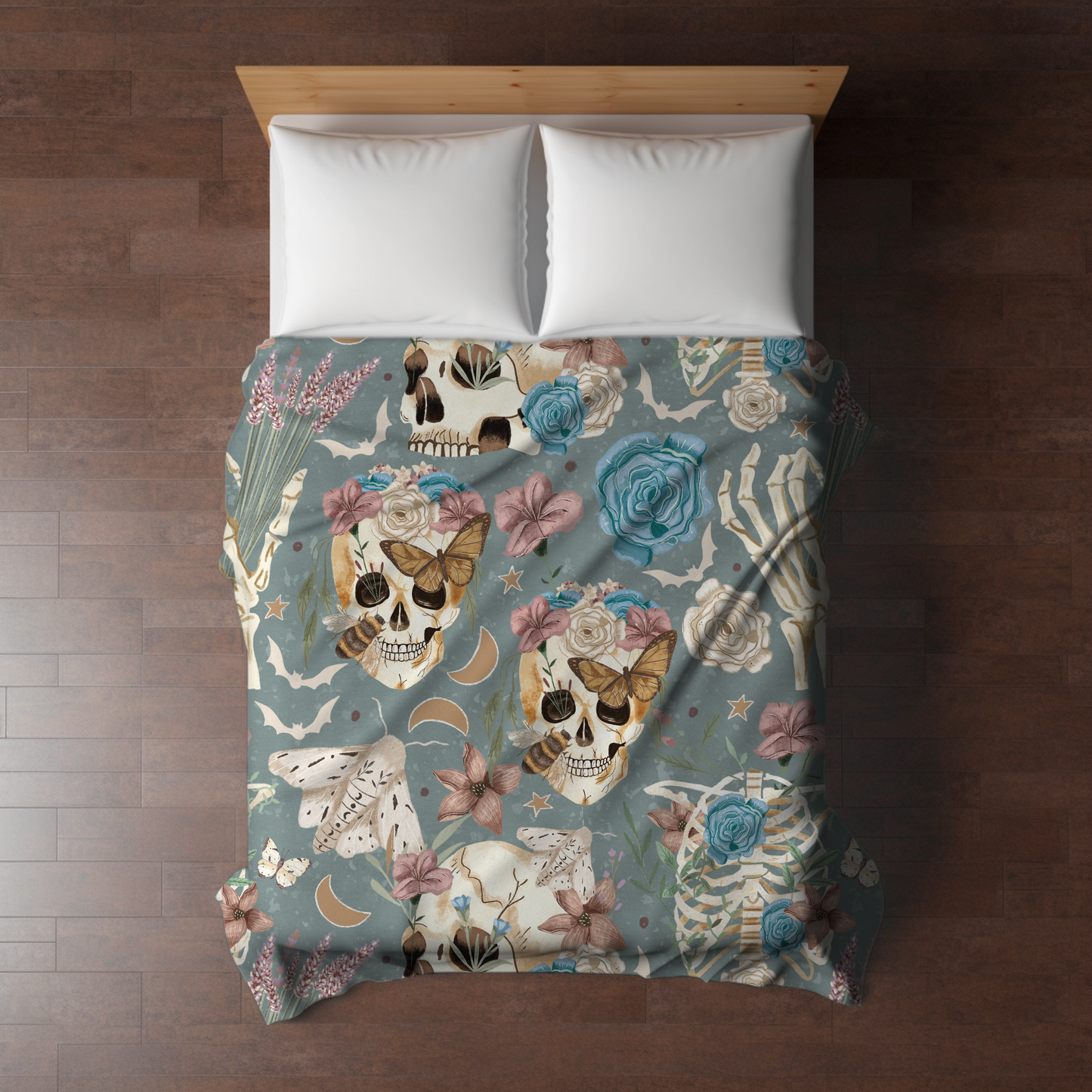 Blanket - Halloween - Skeleton Floral - PREORDER 7/29-8/1