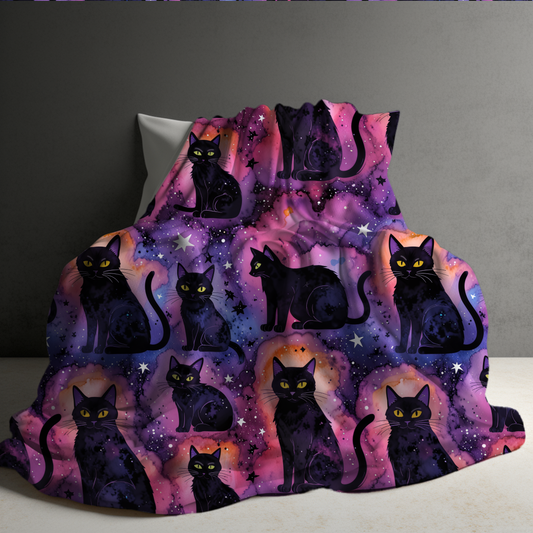 Blanket - Halloween - Black Cat Galaxy