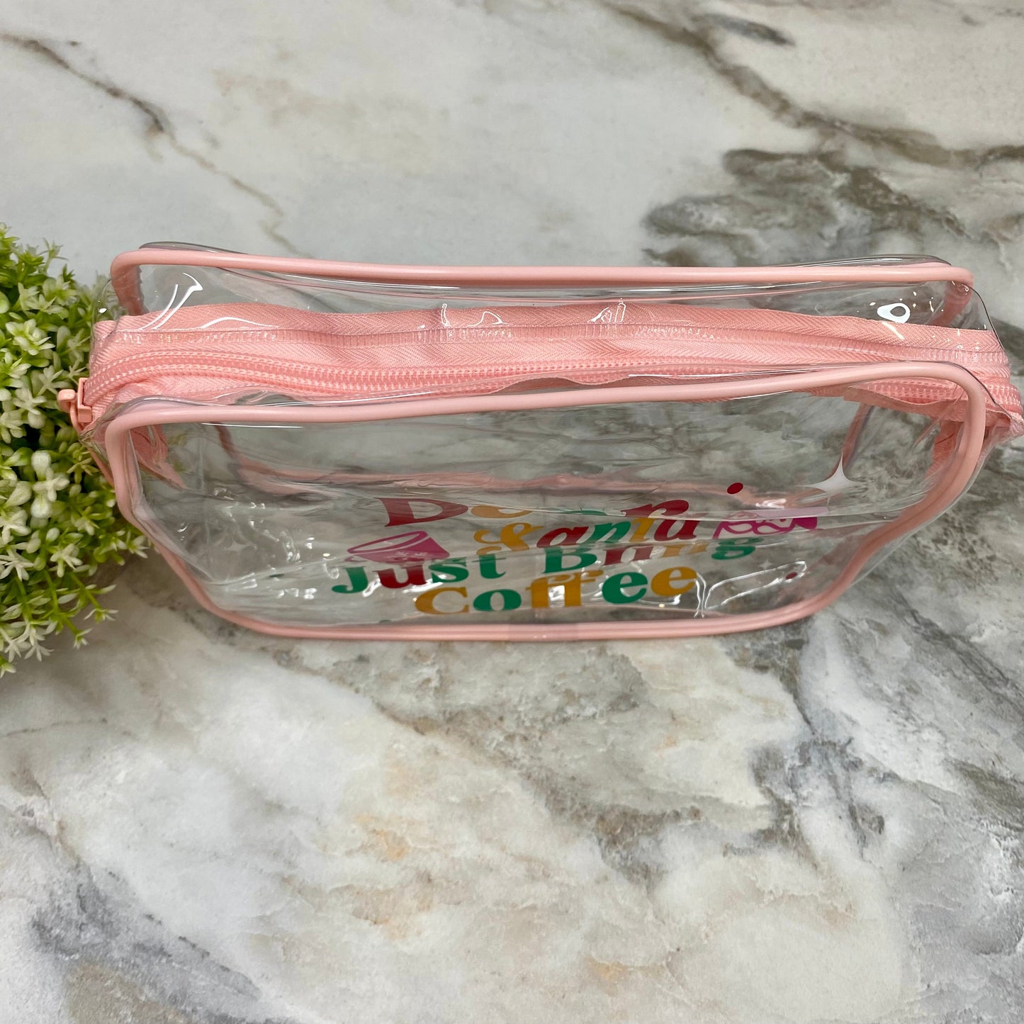 Clear Pouch - Christmas - Dear Santa Bring Coffee MNC