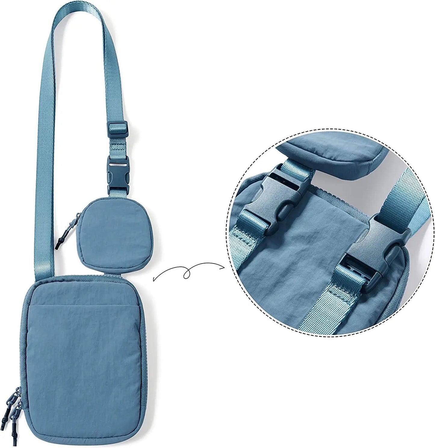 Nylon Crossbody & Belt Bag Blue MNC