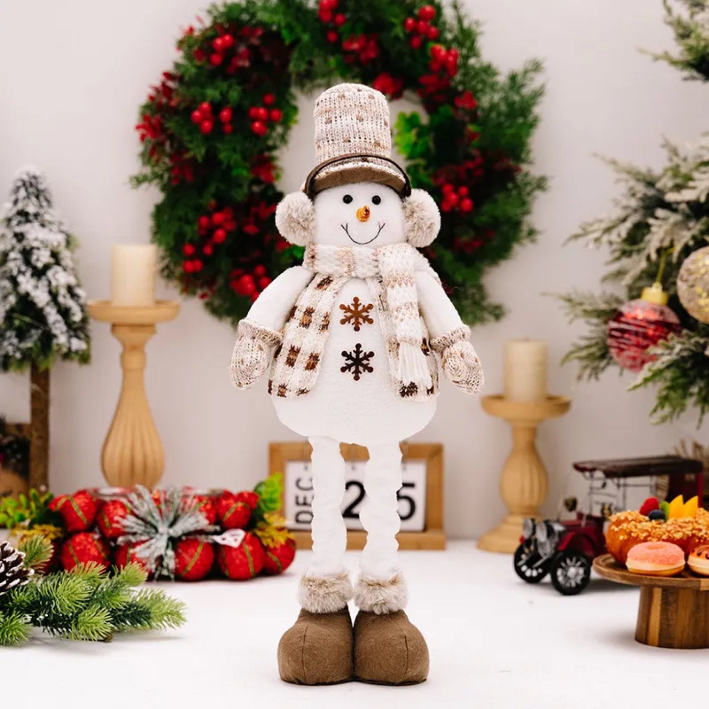 Telescopic Standing Christmas Decor - Tan & Grey MNC