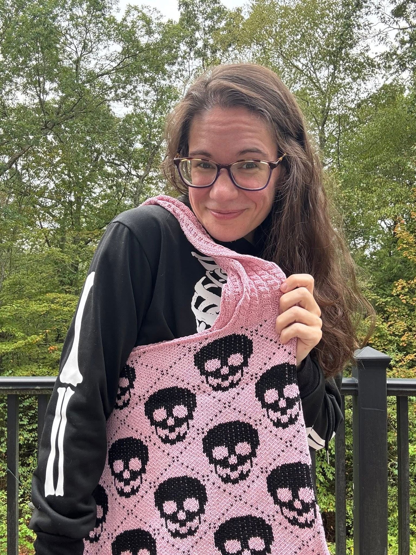 Tote Bag - Knit Sweater - Halloween Skull - PREORDER 8/18-8/21