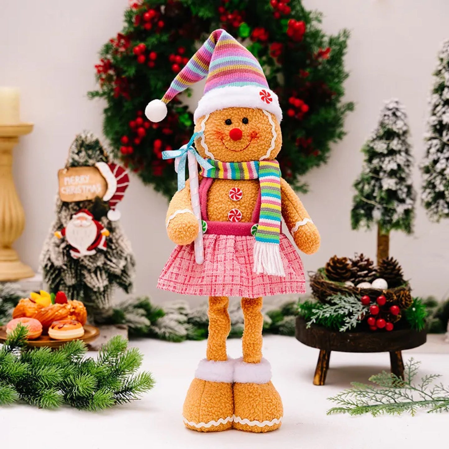 Telescopic Standing Christmas Decor - Gingerbread MNC