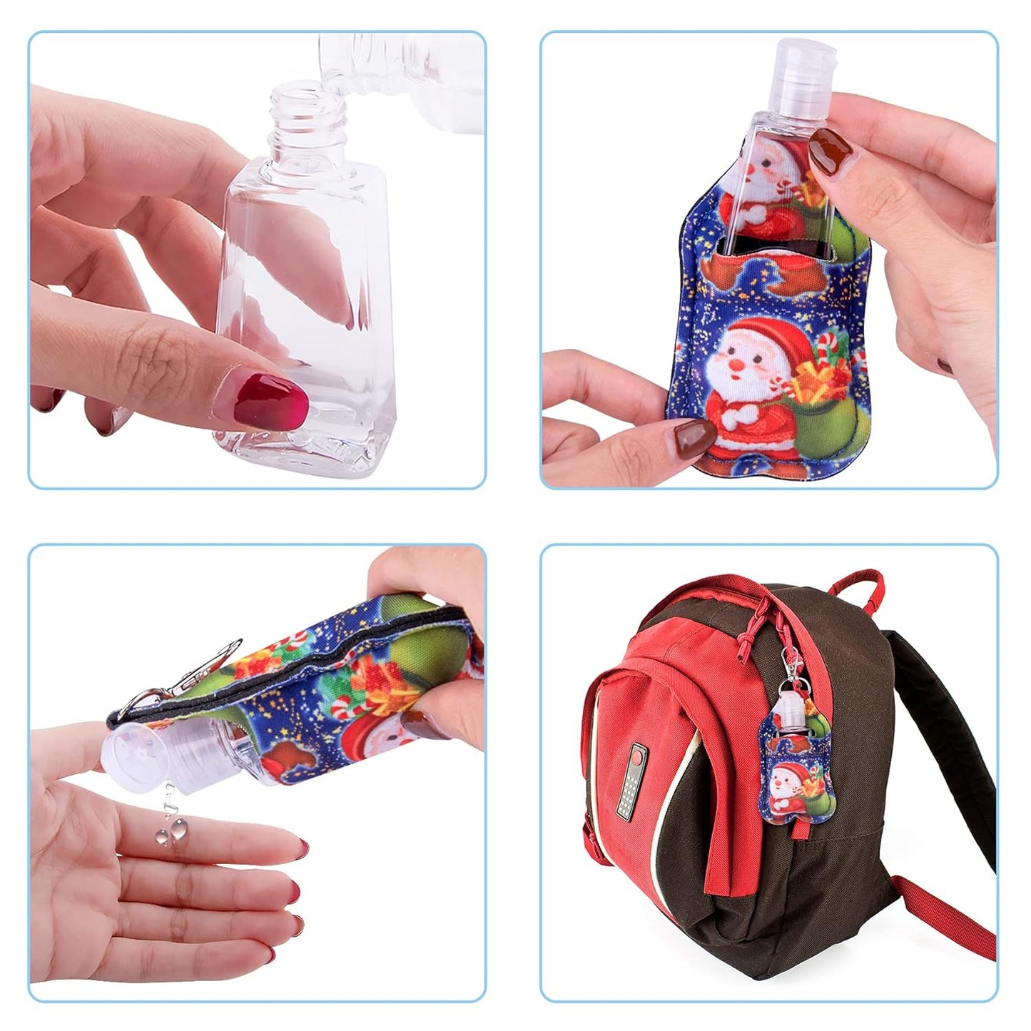 Christmas Keychain Set Hand Sanitizer Holder MNC