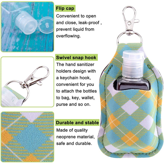 Keychain Set Hand Sanitizer Holder Assorted Patterns MN