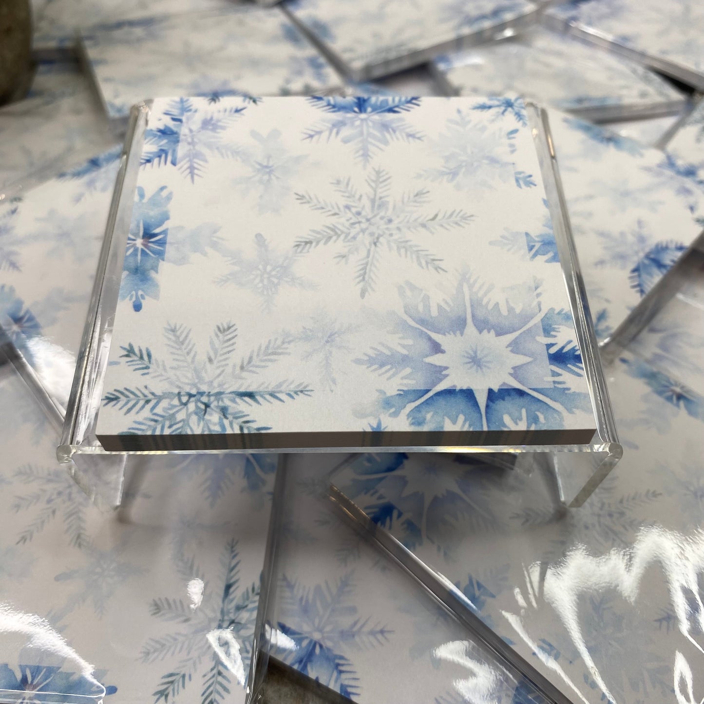 The Sticky Note Collection - Snow White Blue Snowflakes