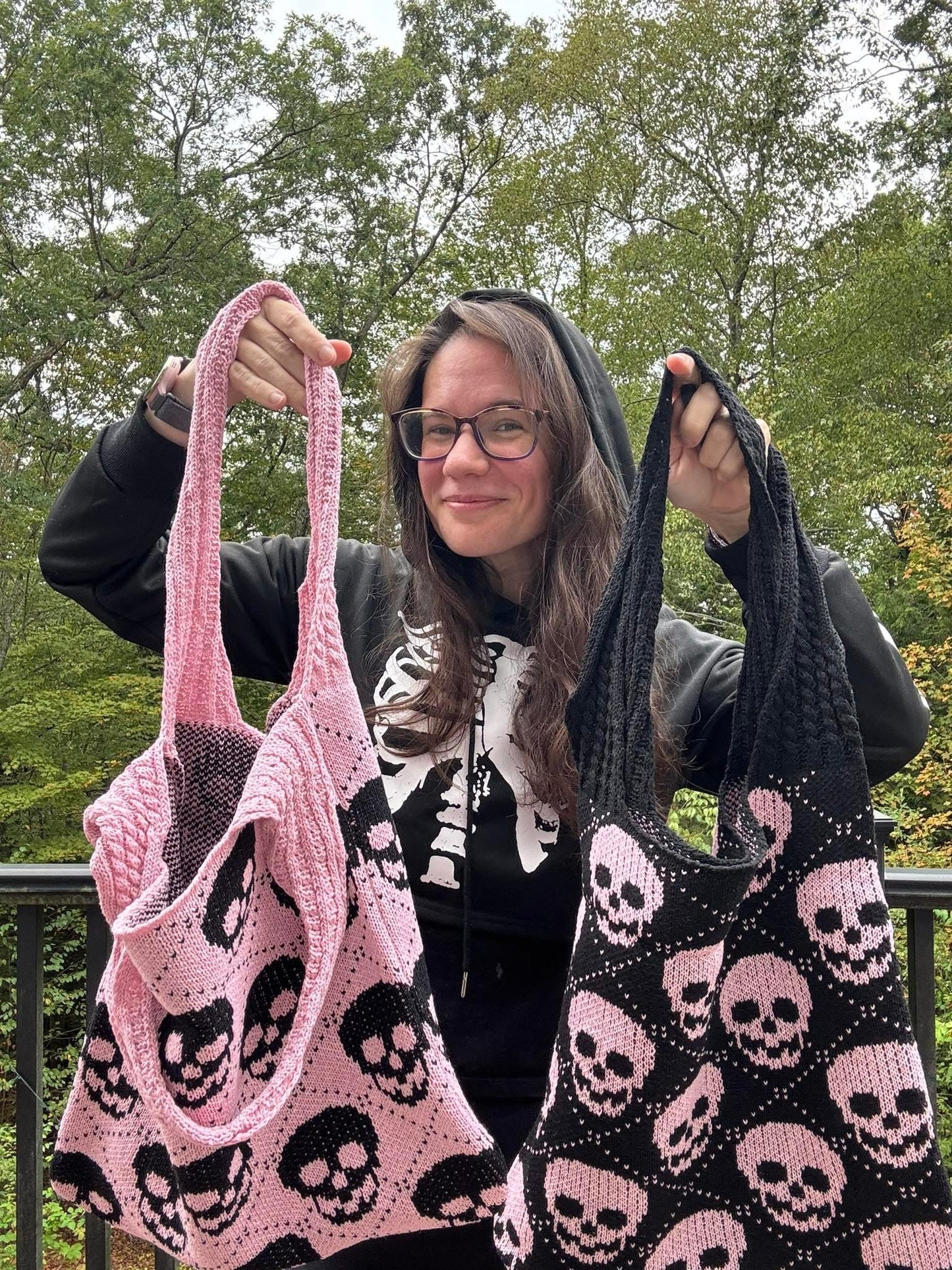 Tote Bag - Knit Sweater - Halloween Skull - PREORDER 8/18-8/21