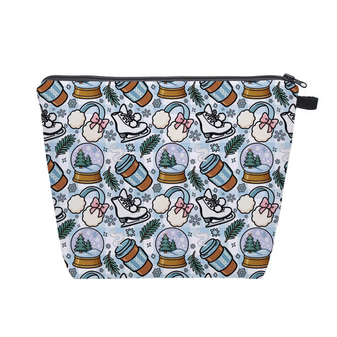 Pouch XL - Christmas Light Blue Snow Glove Ice Skate