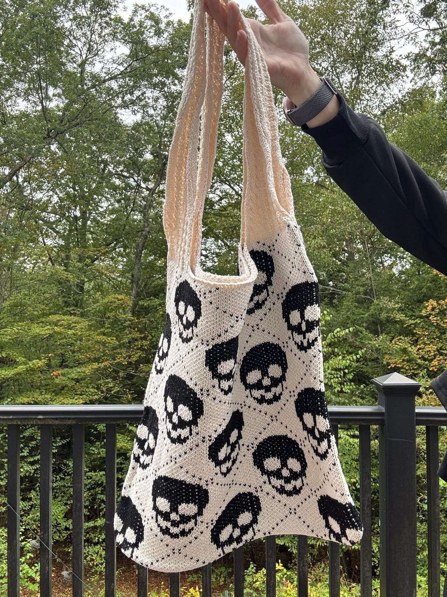 Tote Bag - Knit Sweater - Halloween Skull - PREORDER 8/18-8/21