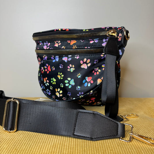 Roni - Nylon Crossbody - Rainbow Paw Print