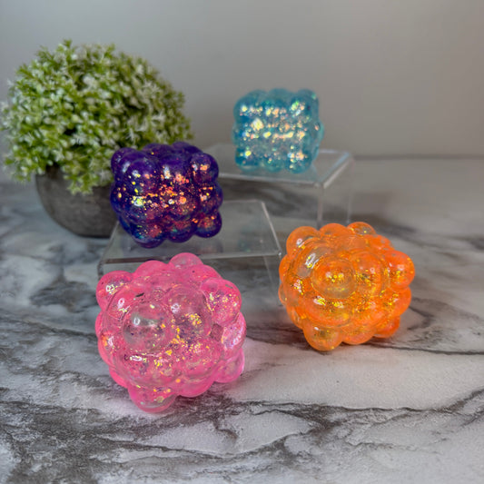 Squishy Toy - Smooth Cube, Glitter - PREORDER