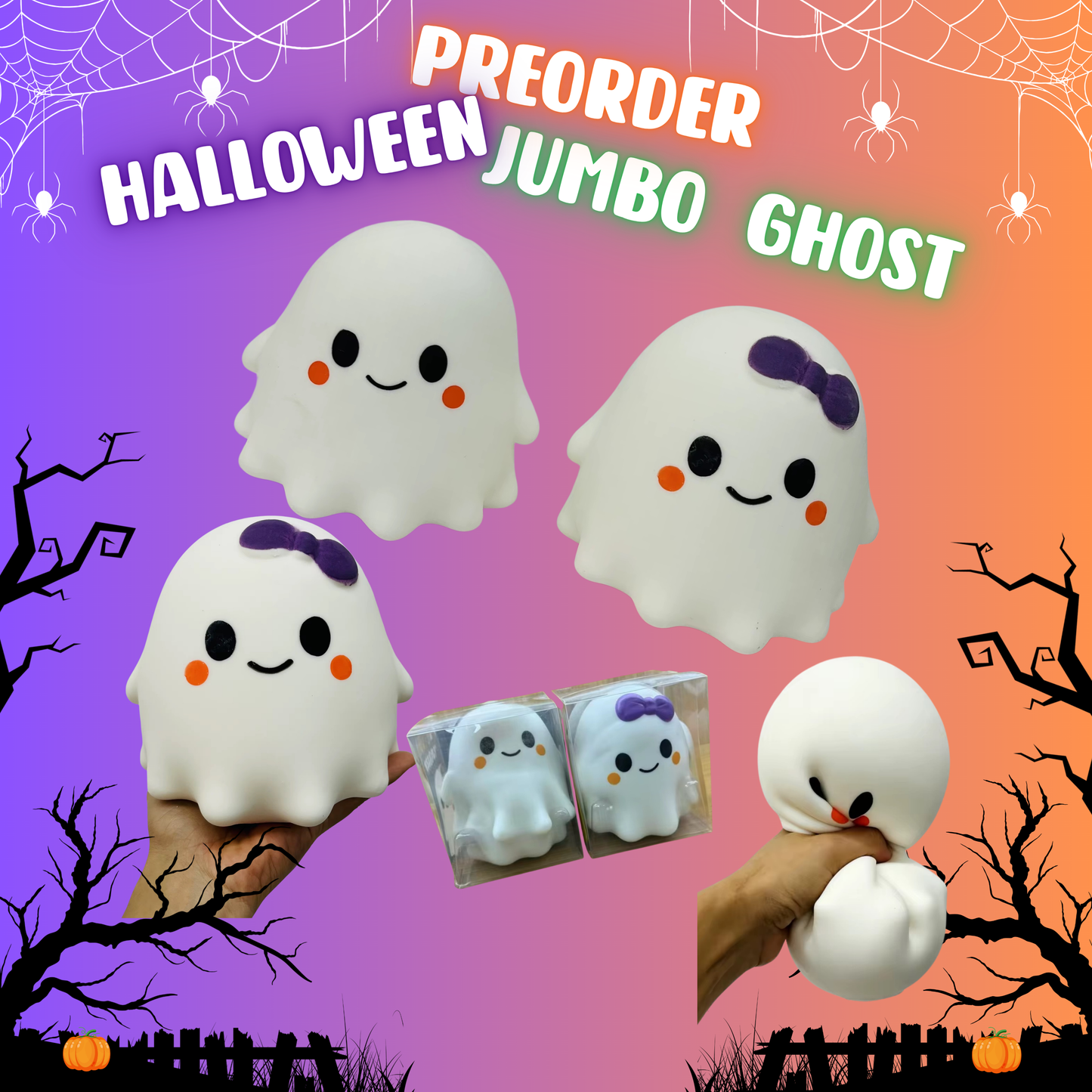 Squishy Toy - Halloween Jumbo Ghost