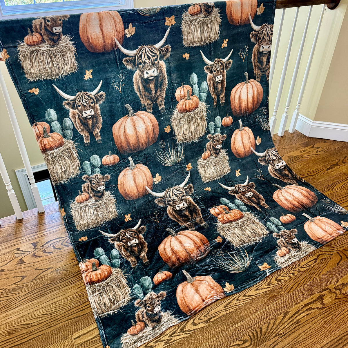 Blanket Halloween #10 - Fall Highland Cow - PREORDER ends 7/25