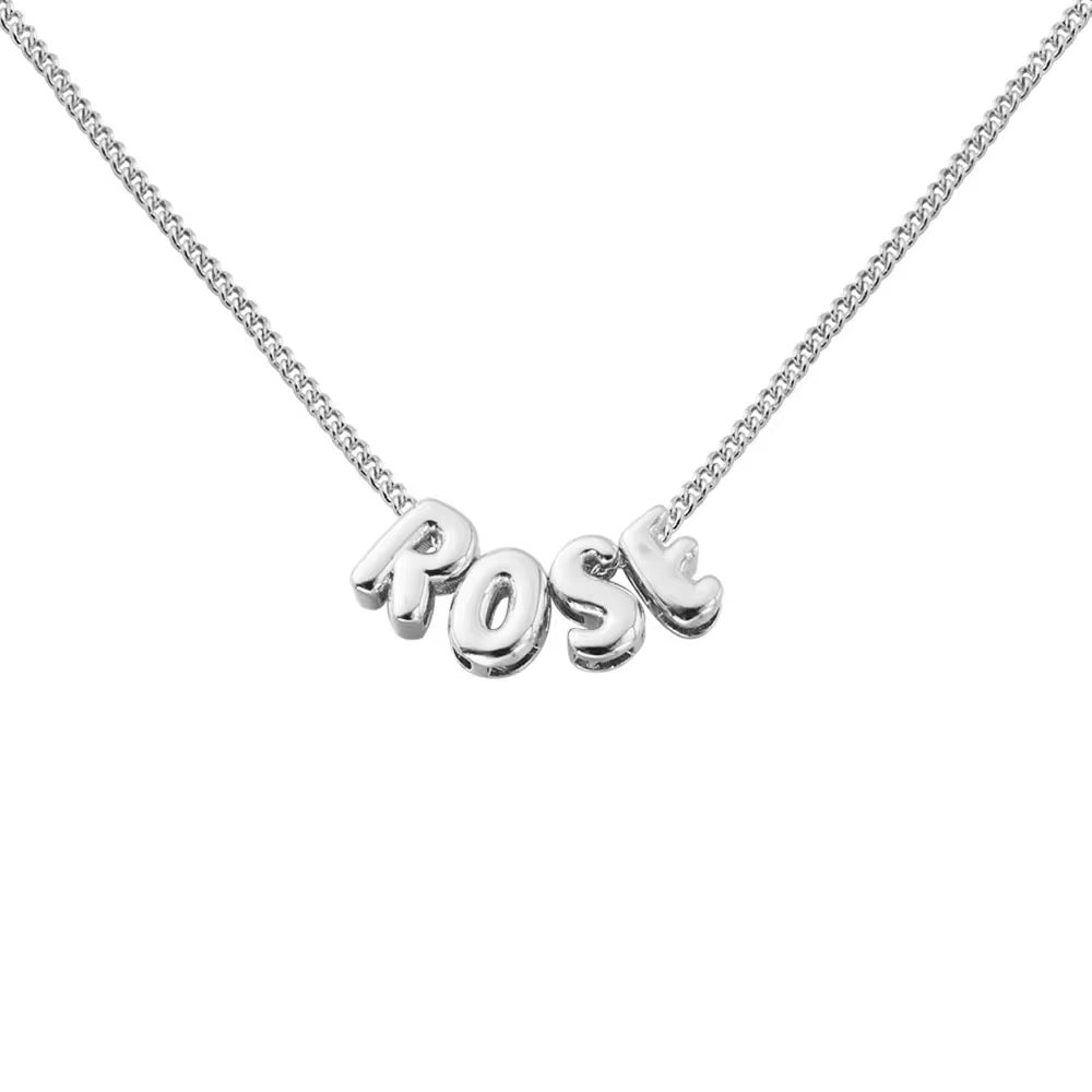Necklace - Bubble Letter - Silver - PREORDER 8/13-8/16