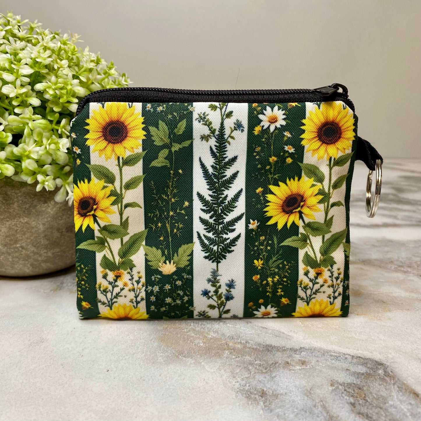 Mini Pouch - Sunflower Green Stripe