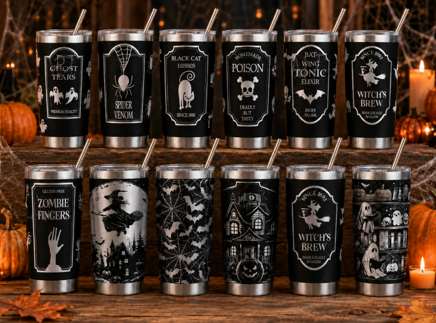 Tumbler 20oz - Halloween #1 - Black