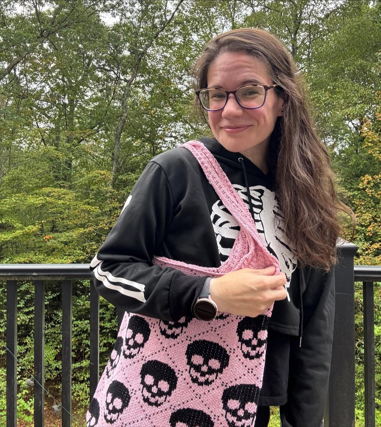 Tote Bag - Knit Sweater - Halloween Skull - PREORDER 8/18-8/21