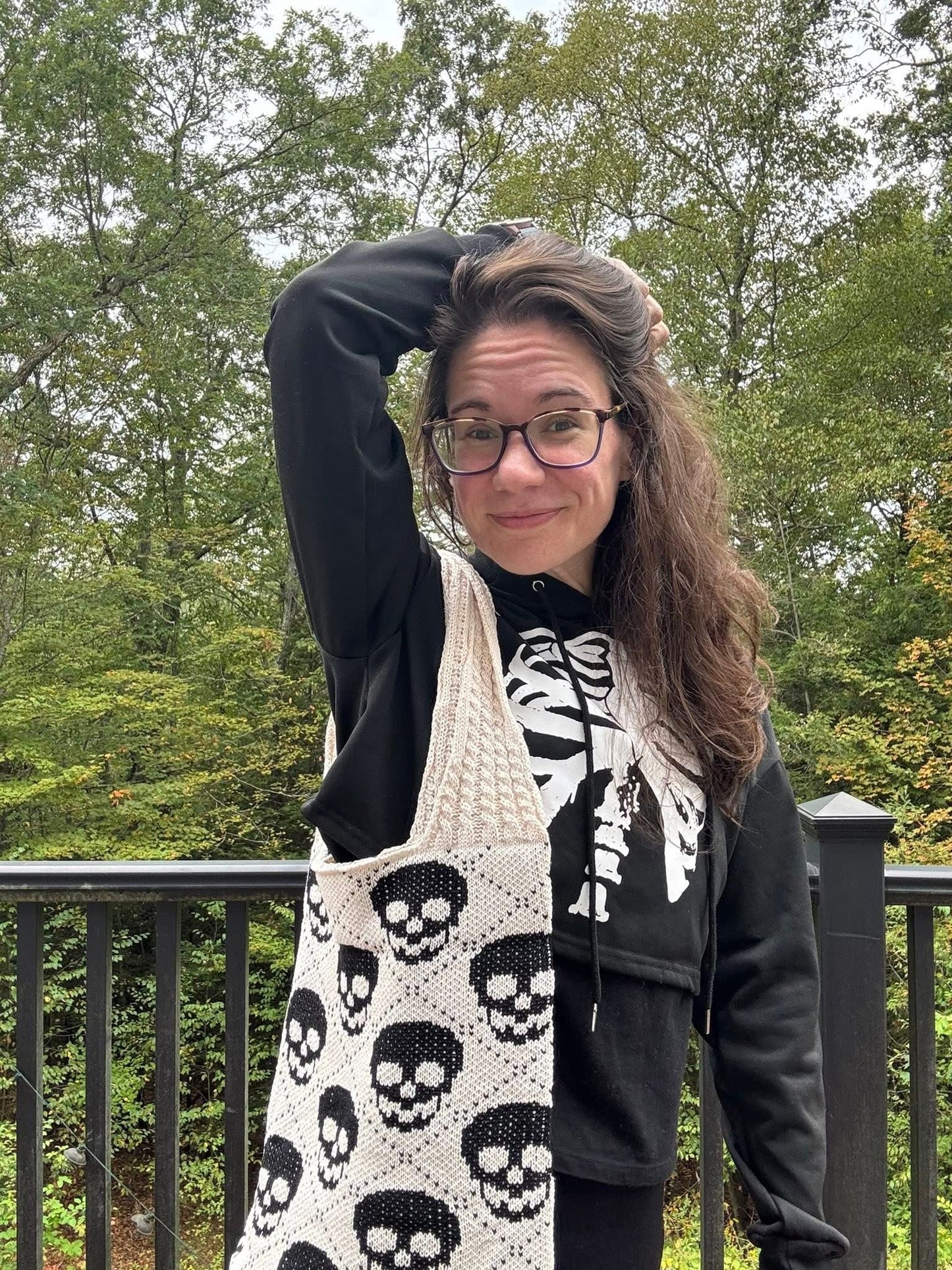 Tote Bag - Knit Sweater - Halloween Skull - PREORDER 8/18-8/21