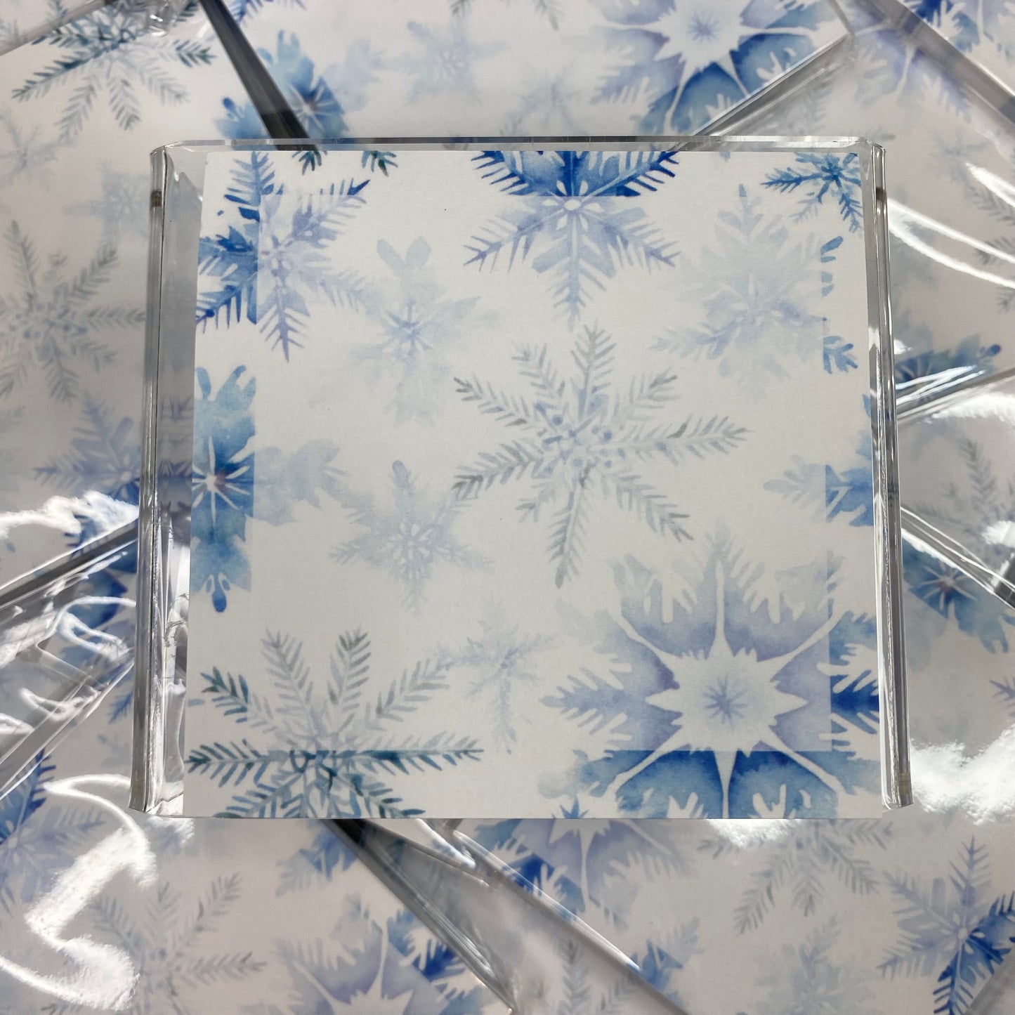 The Sticky Note Collection - Snow White Blue Snowflakes
