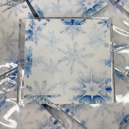 The Sticky Note Collection - Snow White Blue Snowflakes