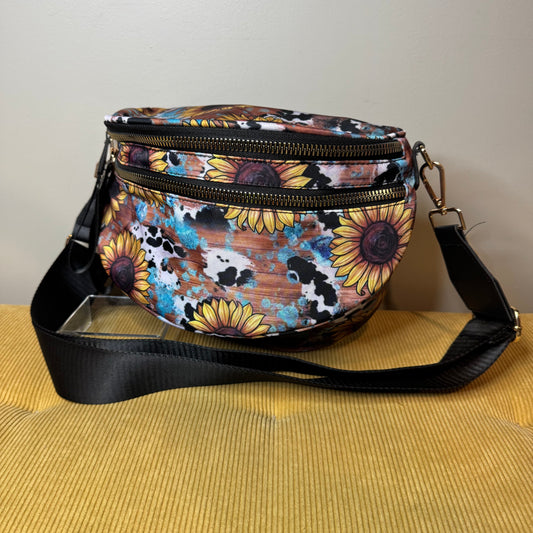 The Roni Nylon Crossbody - Sunflower Cow Wood - PREORDER
