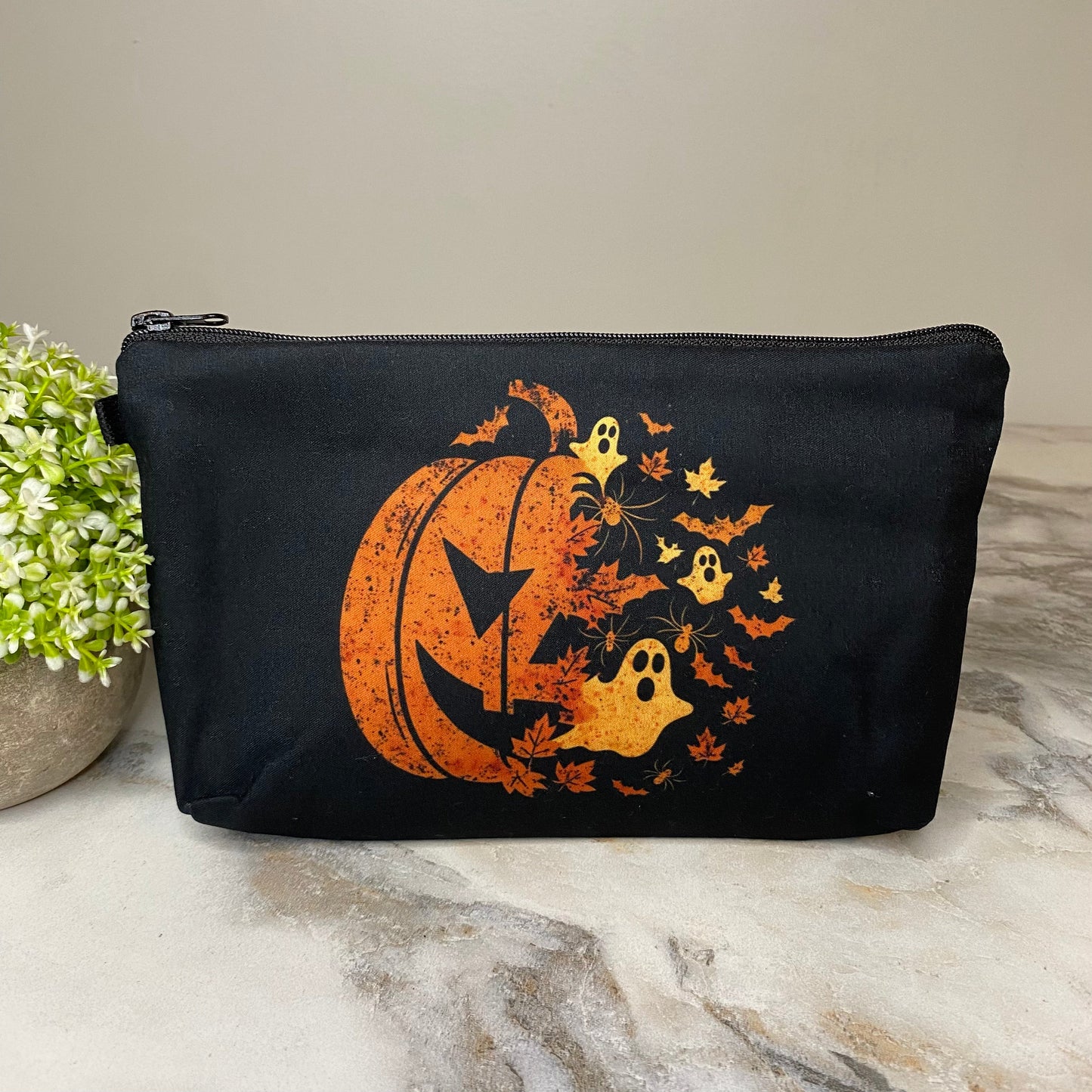 Pouch - Halloween - Half Pumpkin Leaves