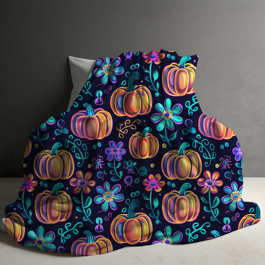Blanket - Halloween - Glowing Pumpkins - MN
