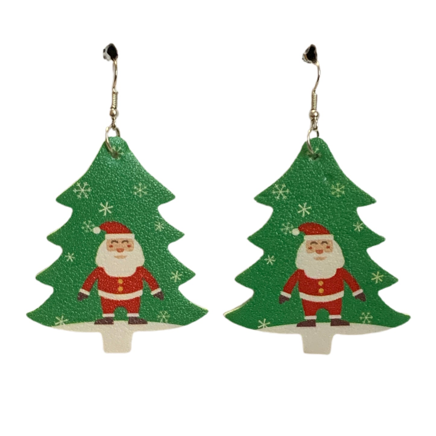 Faux Leather Earring Christmas Tree #3 MNC