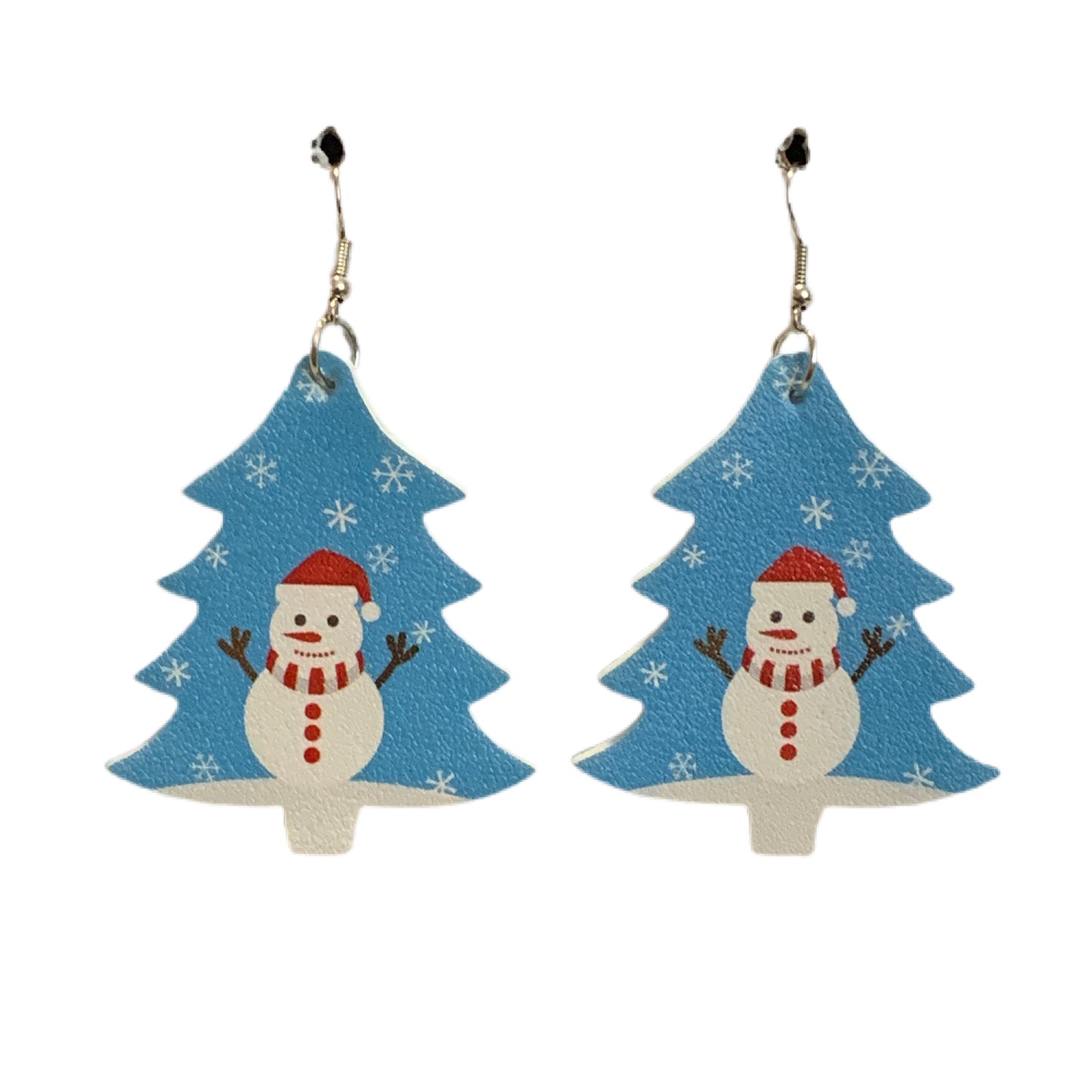 Faux Leather Earring Christmas Tree #4 MNC