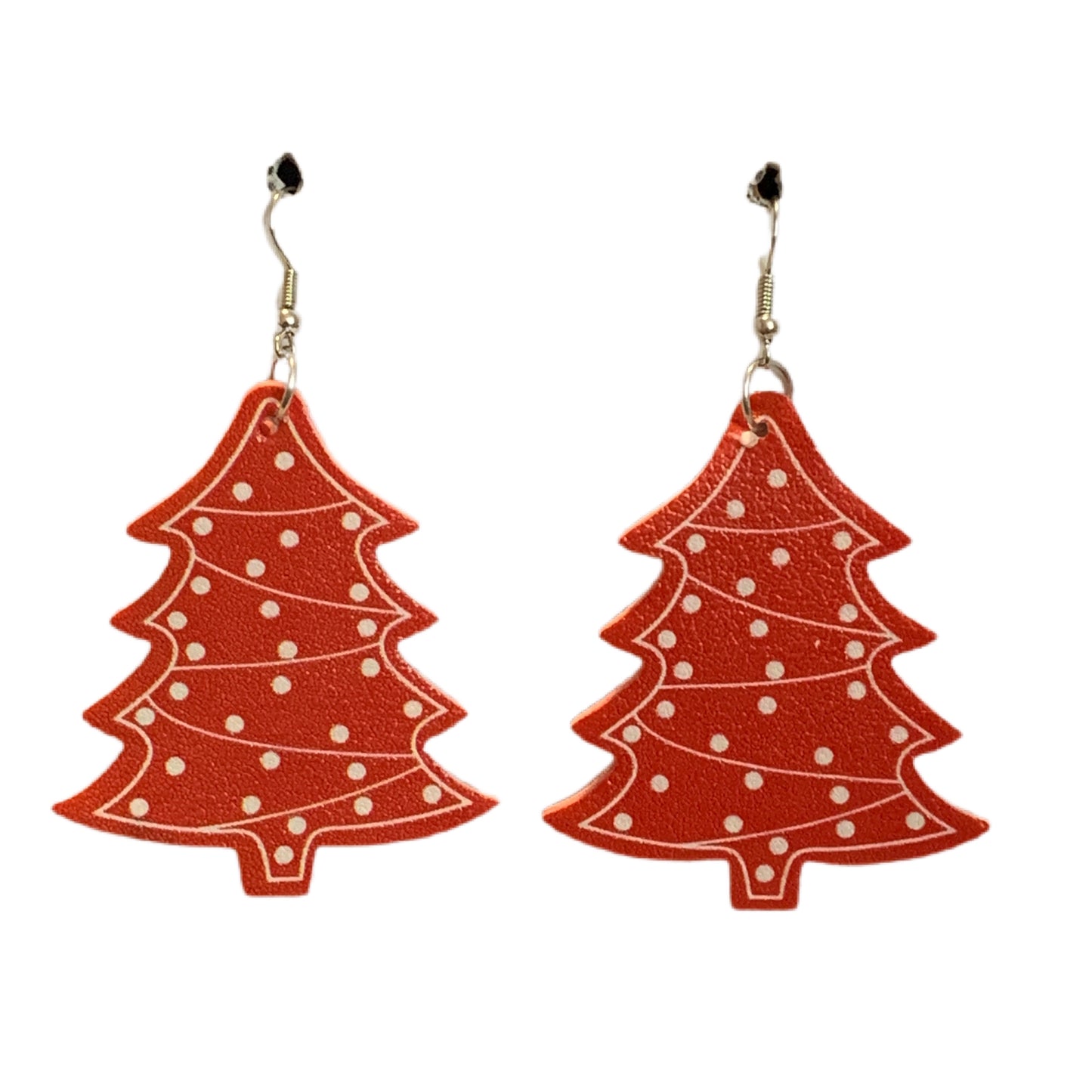 Faux Leather Earring Christmas Tree #1 MNC