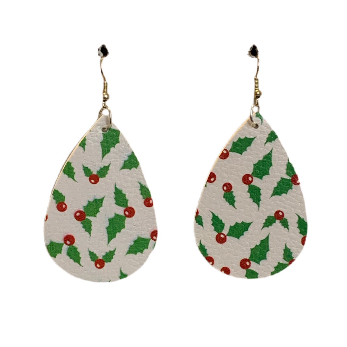 Faux Leather Teardrop Earring Christmas #6 MNC